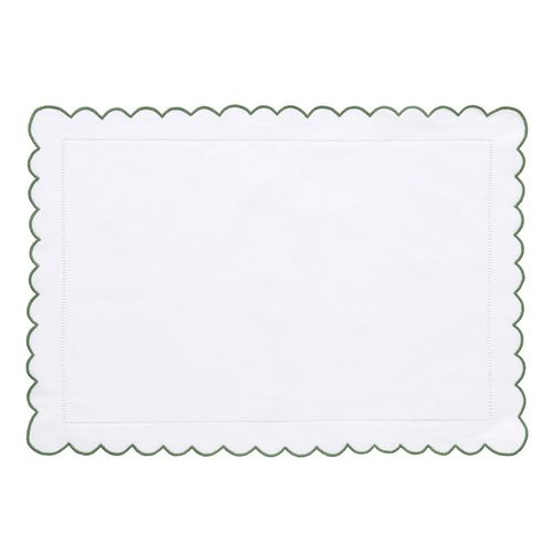 Scalloped Placemat in Green,...