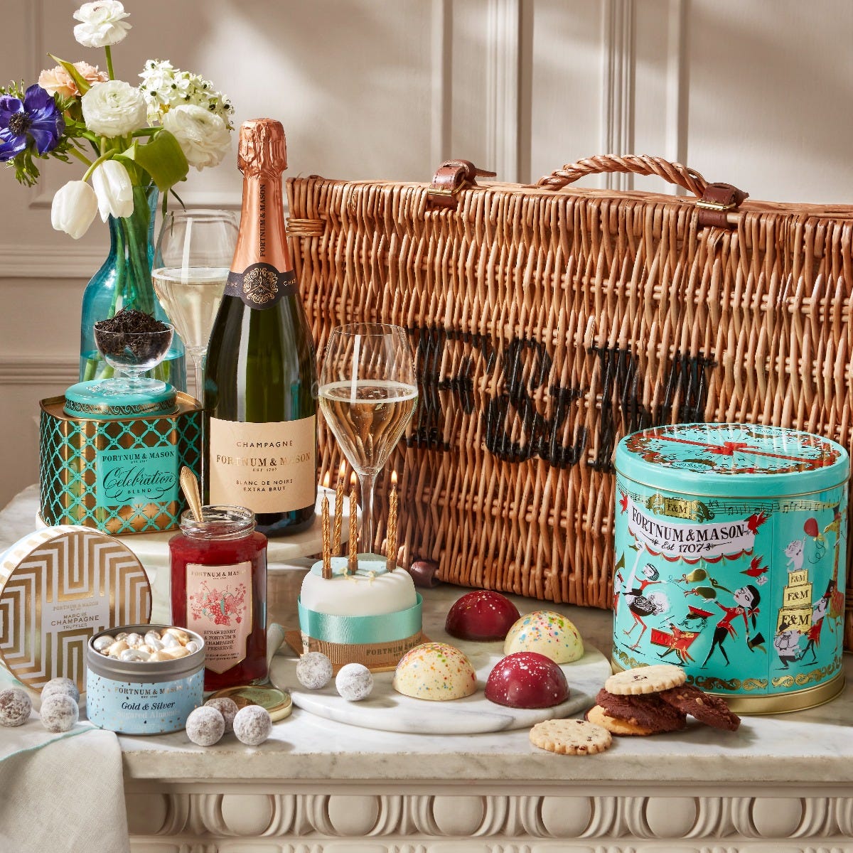 The Birthday Celebration Hamper Biscuits Chocolates Teas