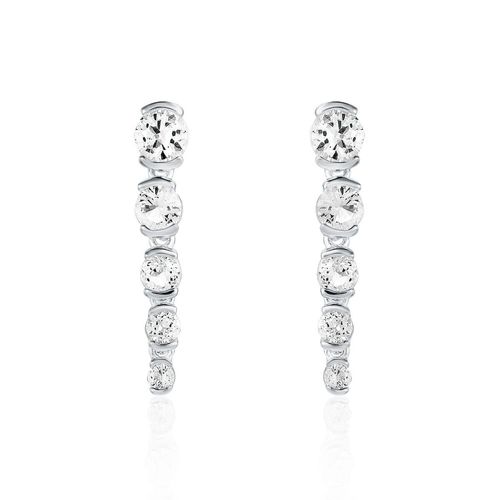 White Topaz Drop Earrings,...