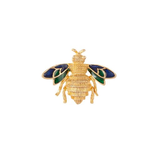 Enamel Bee Brooch, Green &...