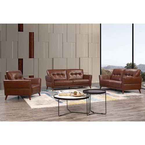 Celina Leather Sofa Suite In...