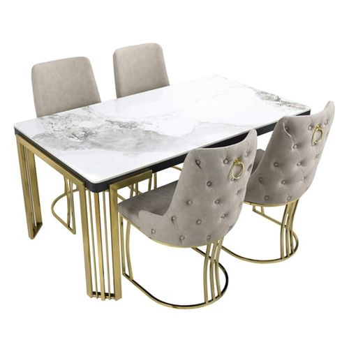 Davos Dining Table White Gold...