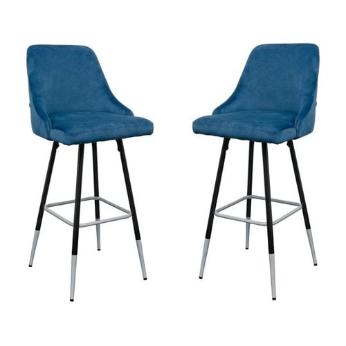 Fiona Blue Fabric Bar Stool...