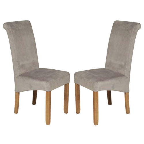 Sika Grey Velvet Dining Chair In Pair