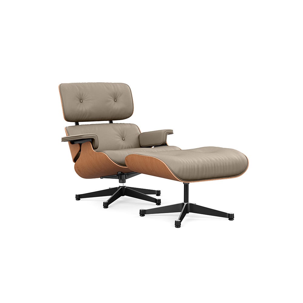 Vitra Eames Lounge Chair Ottoman Classic Dims A. Cherry Polished