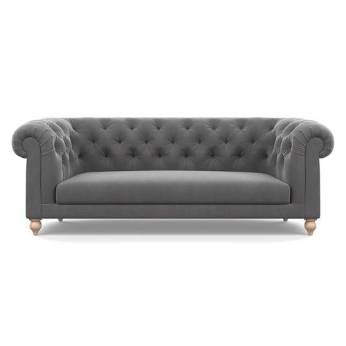 Heal's Fitzrovia 3 Seater Sofa Smart Velvet Mercury Natural Feet