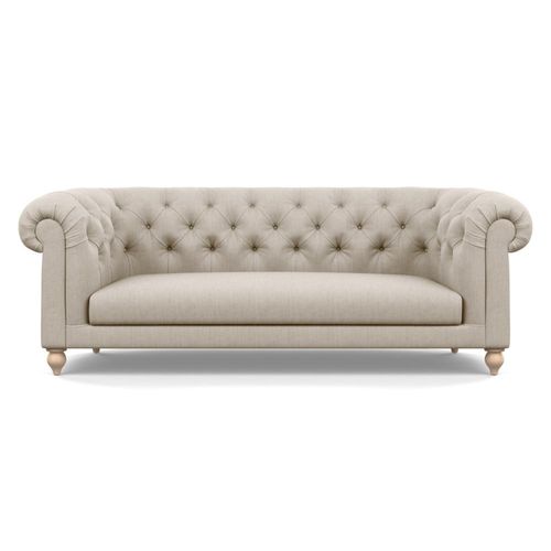 Heal's Fitzrovia 3 Seater Sofa Broad Weave Putty Natural Feet