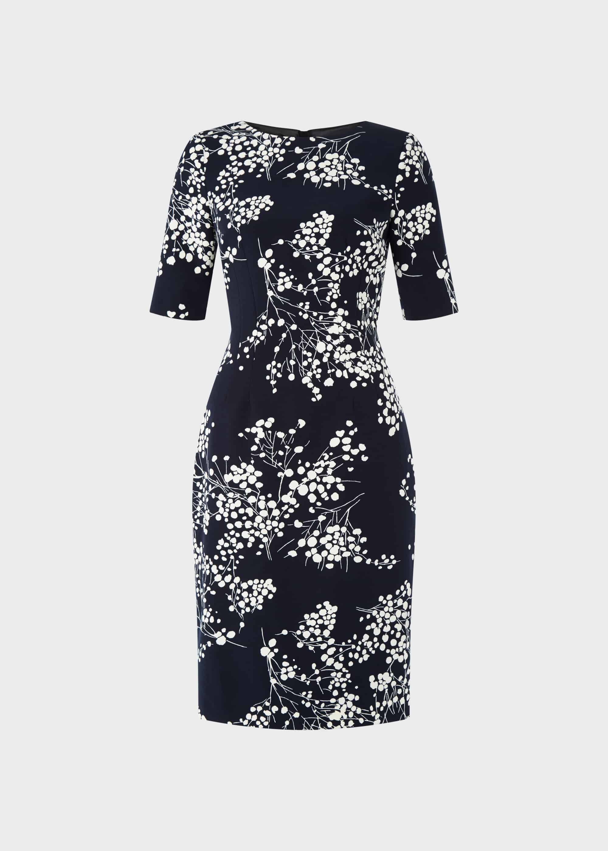 hobbs fiona dress navy ivory