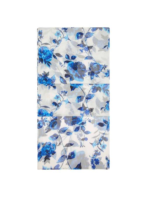 Talia Scarf Ivory Blue