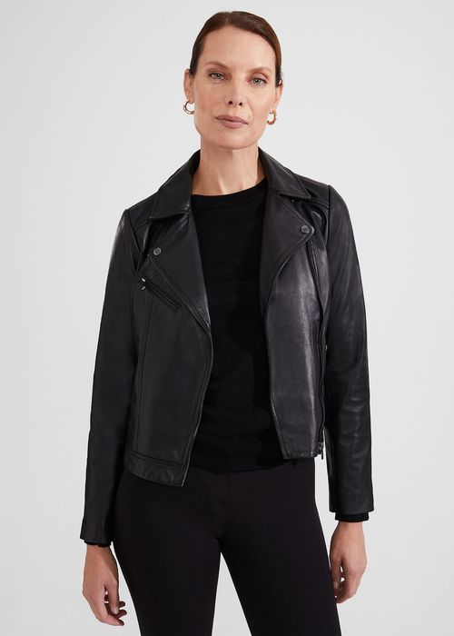 Bayla Bonded Leather Short Sleeve Jacket Black