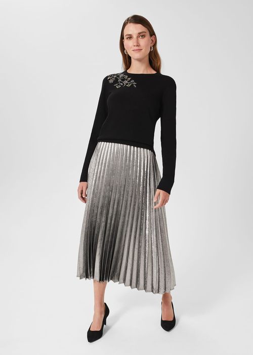 Annabella Midi Pleated Skirt