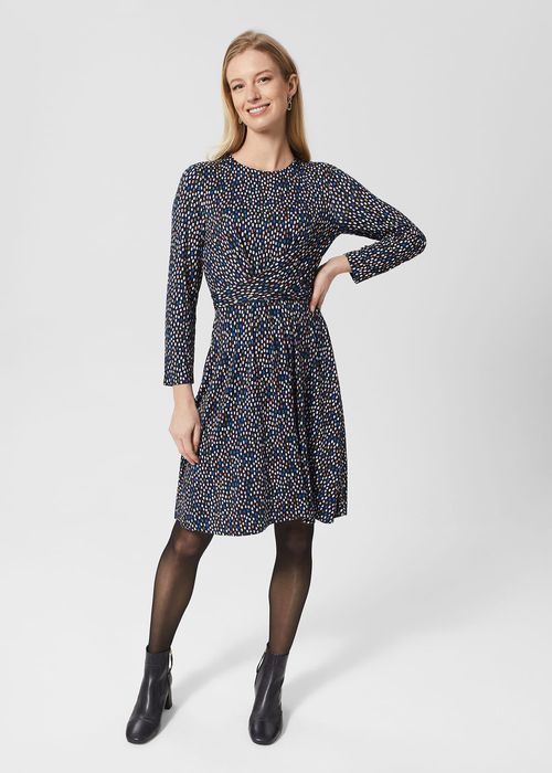 Hobbs Women's Mary Jersey Dress - Navy Multi, £44.00