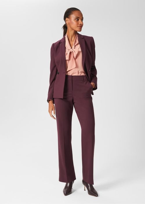 Hobbs Women's Hetty Straight Trousers - Burgundy