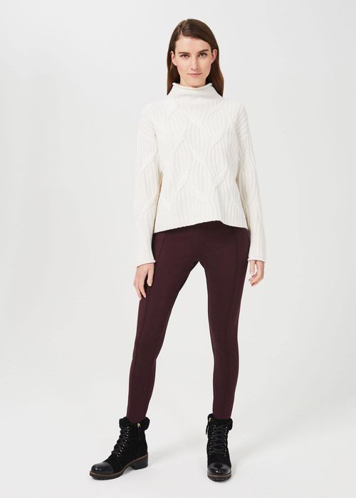 Hobbs Women's Jana Sculpting Leggings With Stretch - Dark Burgundy, £39.20