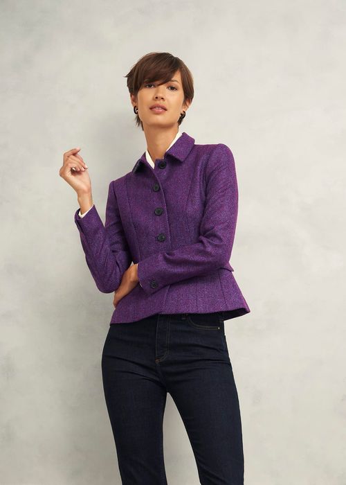 Hobbs Women's Daniella Wool Jacket - Purple Multi