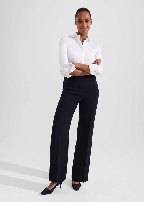 Hobbs Women's Stevie Wide Trousers - Navy, £79.00