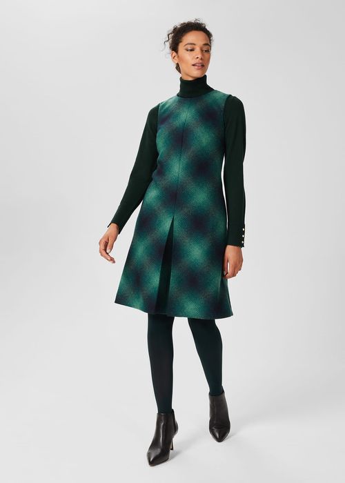 Hobbs Women's Mariella A Line Shift Wool Dress - Green Multi