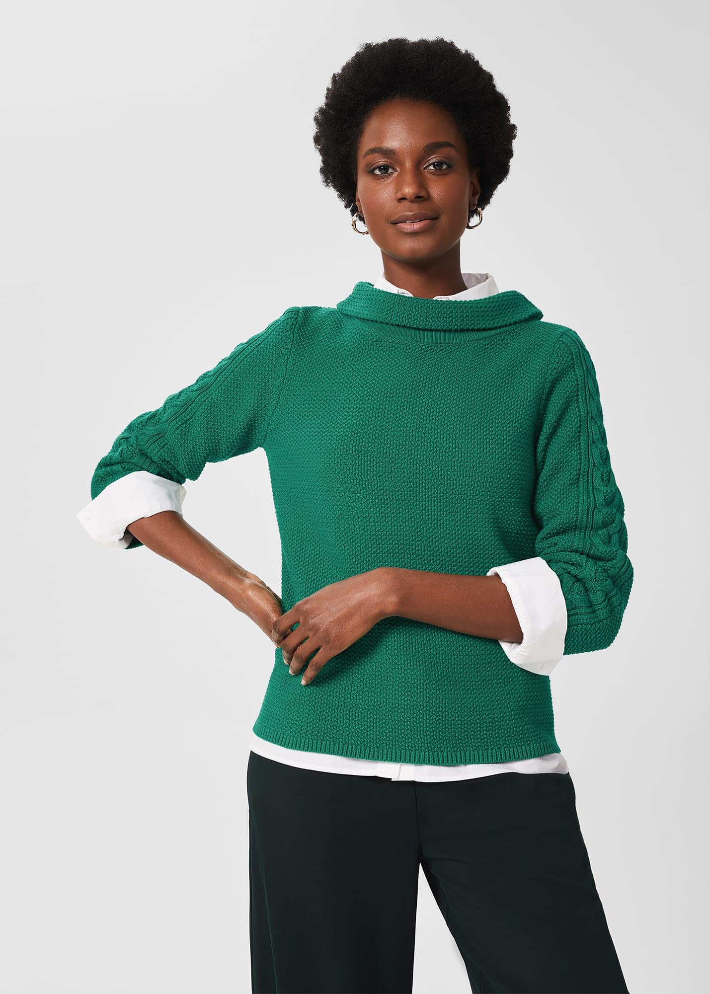 Ladies emerald green jumper best sale
