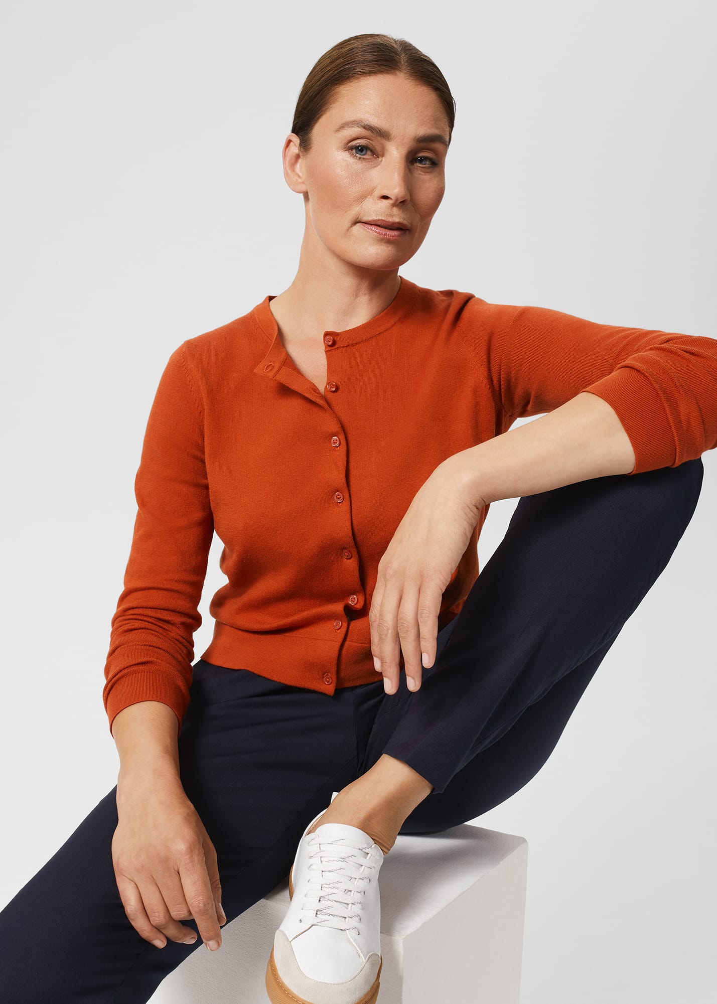 Hobbs Women's Michelle Cotton Cardigan - Deep Orange | £39.00