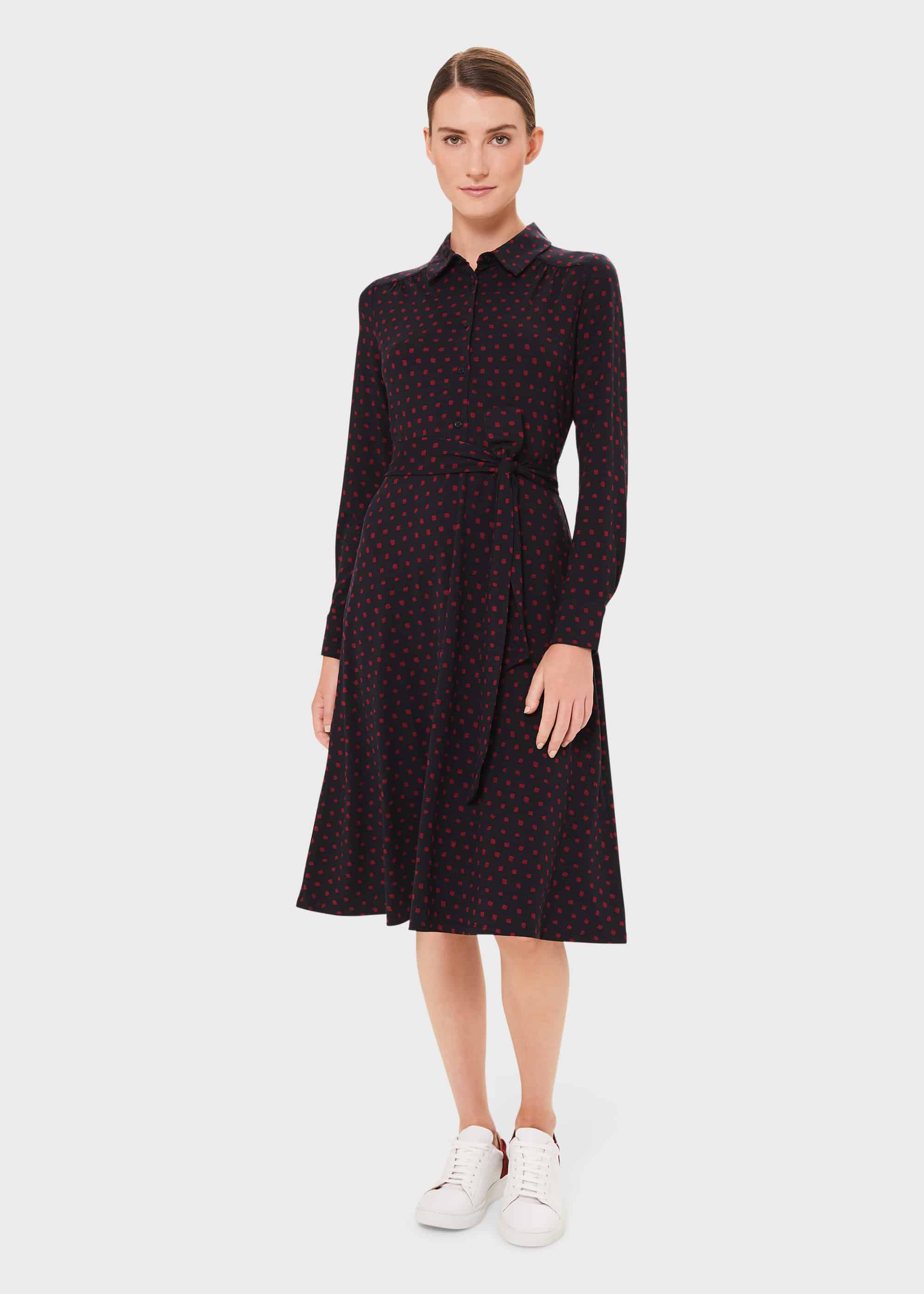 Hobbs Women s Lucinda Spot Dress Navy Merlot Compare Brent Cross