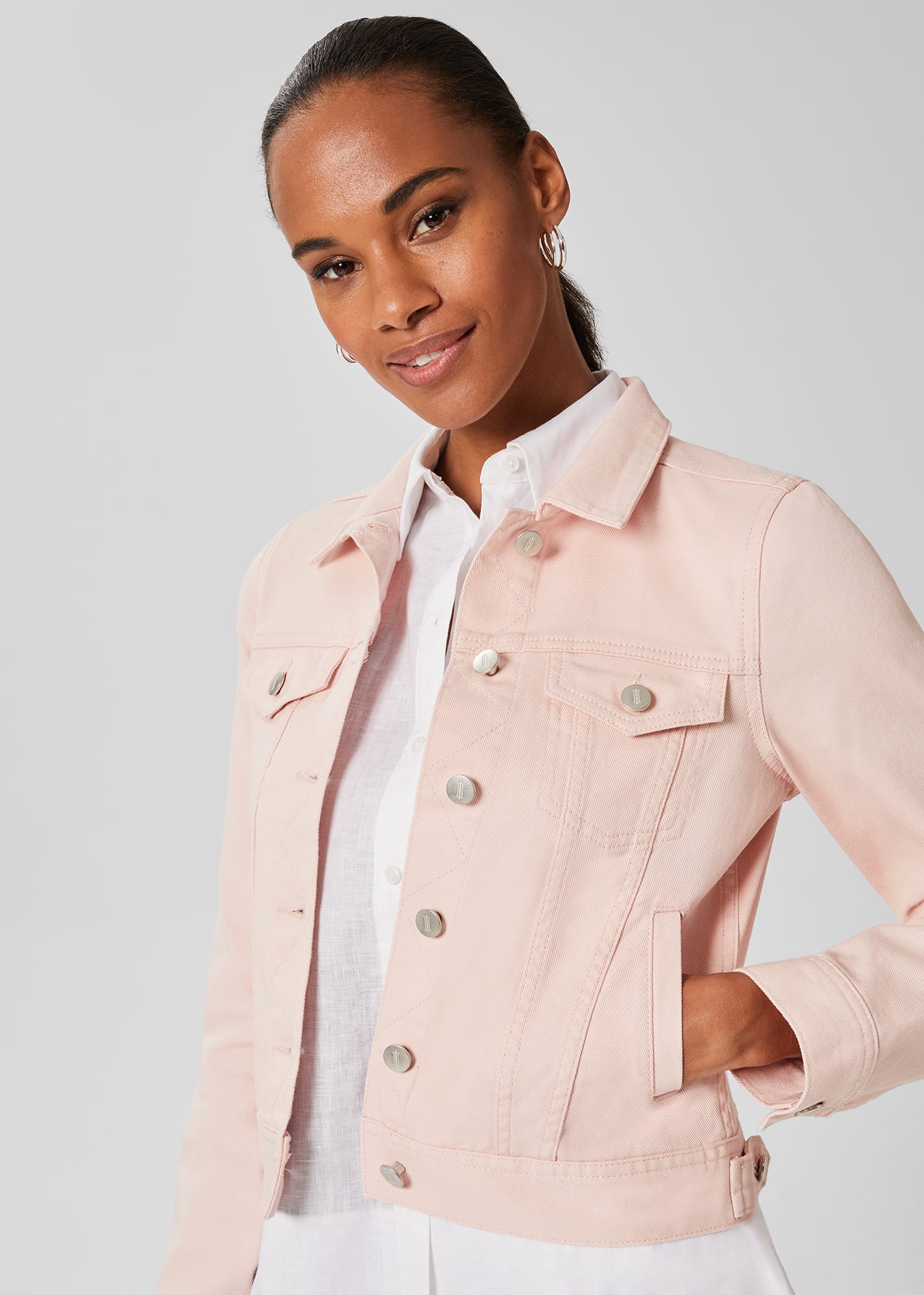 Mariam Denim Jacket Pale Pink Compare One New Change