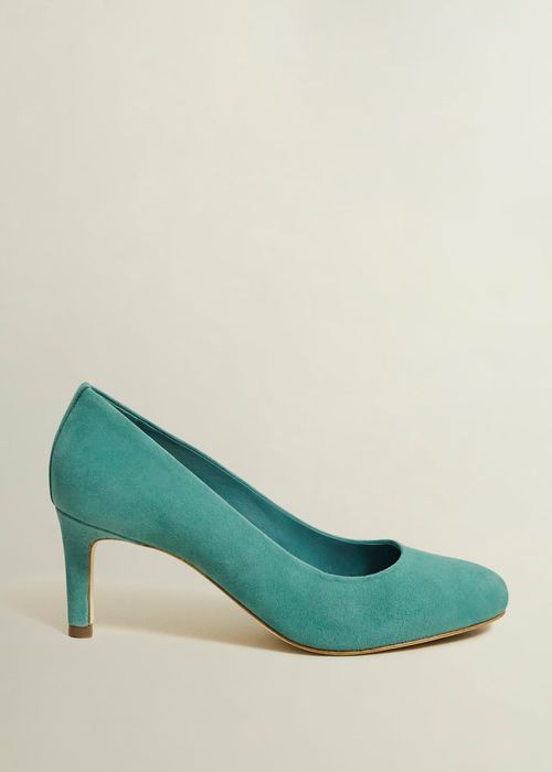 Hobbs Women's Lizzie Suede Court Shoes - Deep Aqua Green