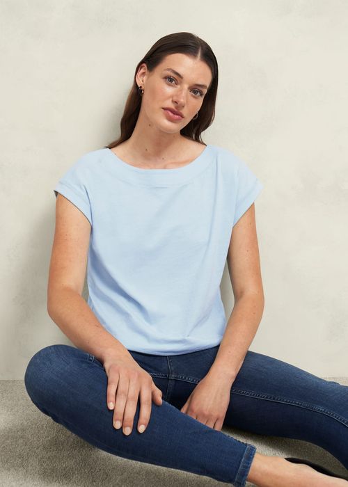 Hobbs Women's Alycia Cotton Slub T-shirt - Pale Blue
