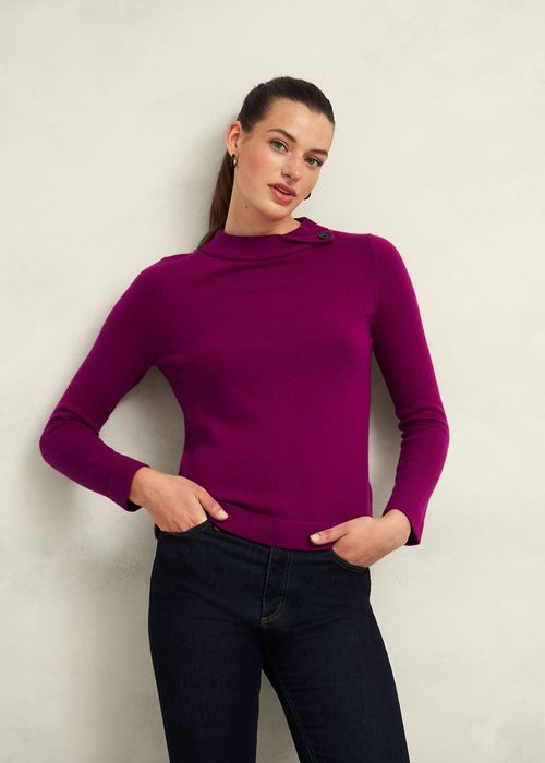 Hobbs Women's Talia Wool Cashmere Jumper - Dahlia Purple