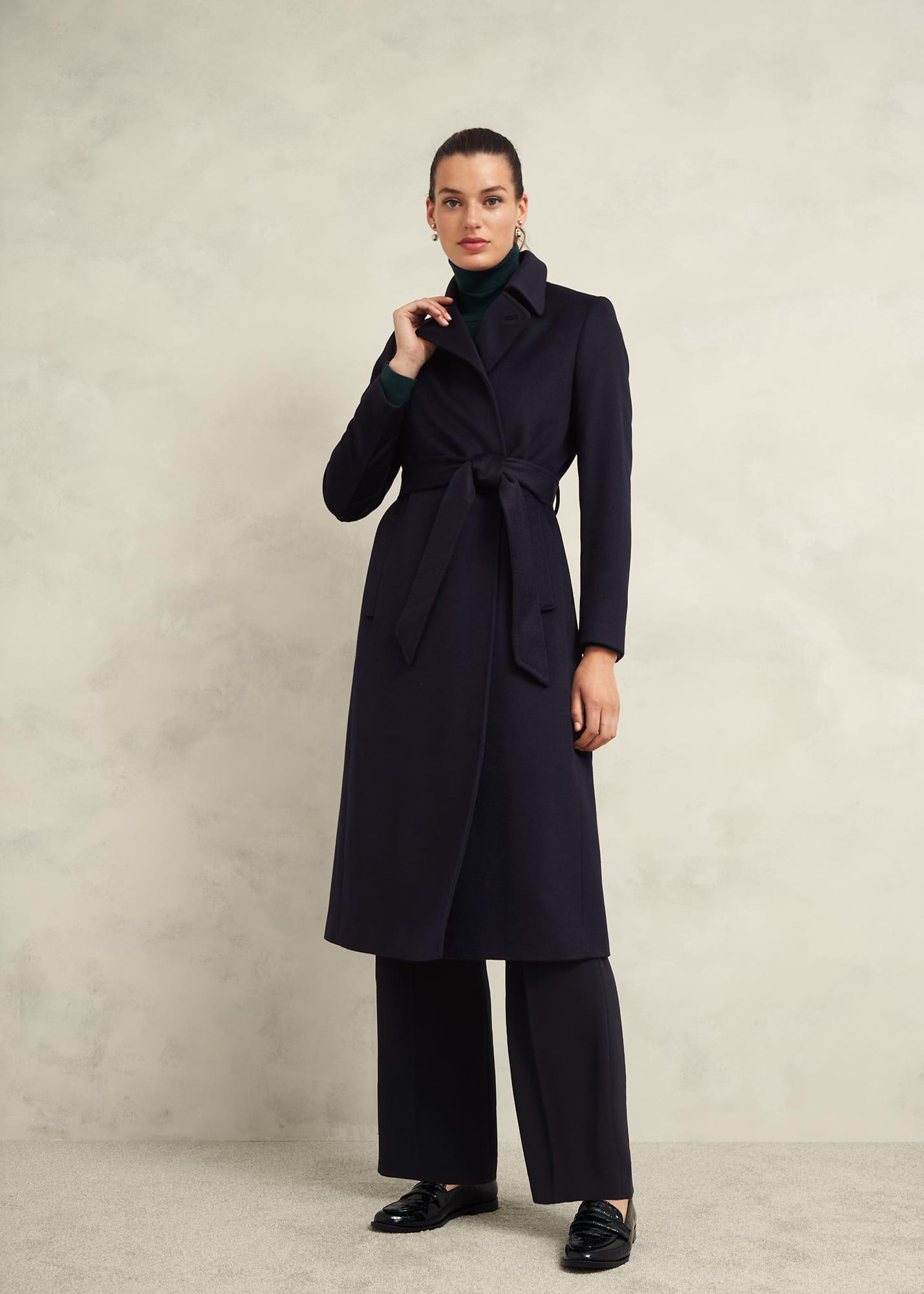 Hobbs navy wool coat hotsell