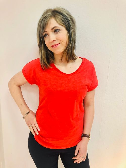 Basic Damenshirt Lilie rot