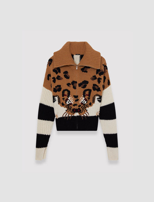 Leopard Knit Zip Through...