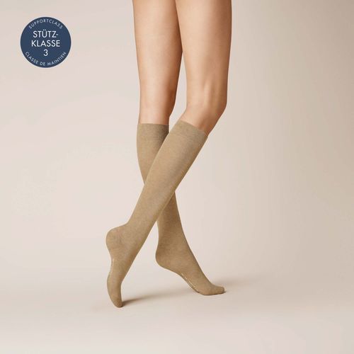 KUNERT Damen FLY&CARE® - 39/40 - Stützende Damen Kniestrümpfe als Reisebegleiter (Stützklasse 3) - Beige-mel. (Dunkel Beige)
