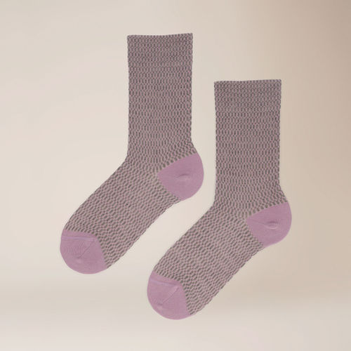 KUNERT Damen Honeycomb - 39-42 - Socken mit glitzerndem Muster - Smoked mauve 1660 (Pink/Violett)