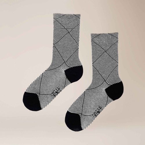KUNERT Damen Business Check - 35-38 - Socken mit Karo-Muster - Black 0070 (Schwarz)