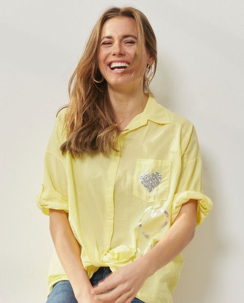 Baumwollbluse mit Herzen