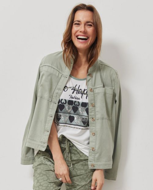 Blouson in Grün mit Taschen