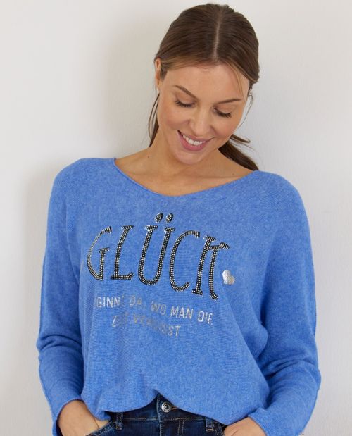 Pullover in Blau mit...