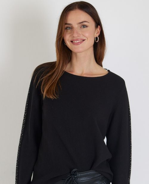 Pullover mit Strassbesatz