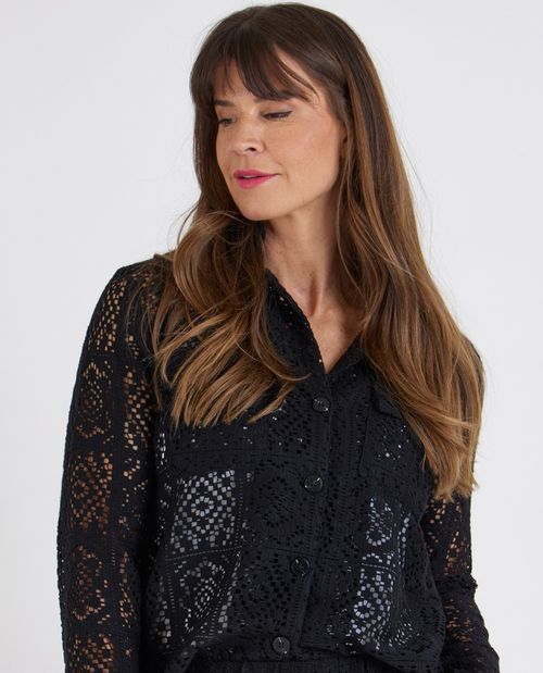 Strickjacke in Schwarz mit...