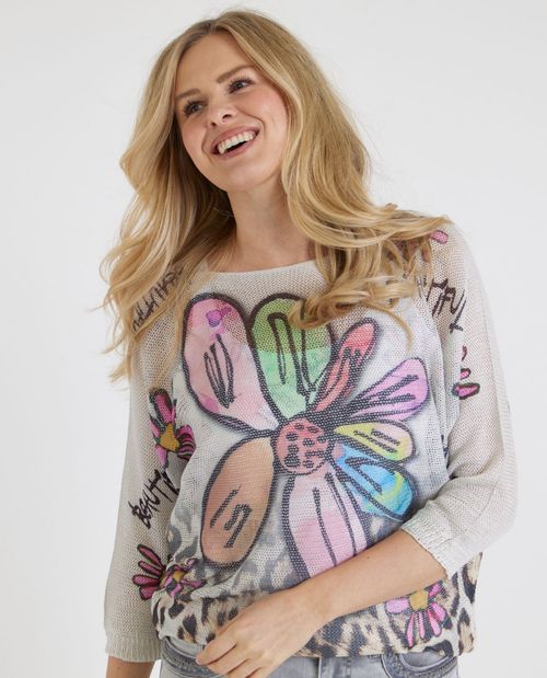 Leichter Strickpullover mit...