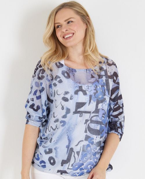 Leichter Strickpullover mit...