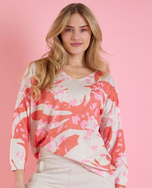Feinstrick Pullover mit Druck