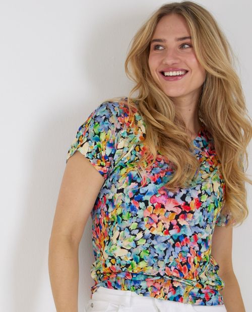 T-Shirt in Bunt mit...