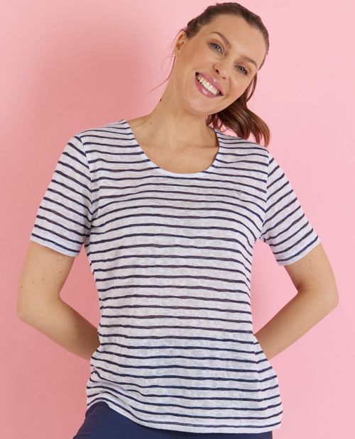 Gestreiftes Shirt in Weiß in...
