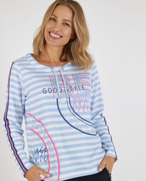 Streifenshirt mit Glitzerdruck