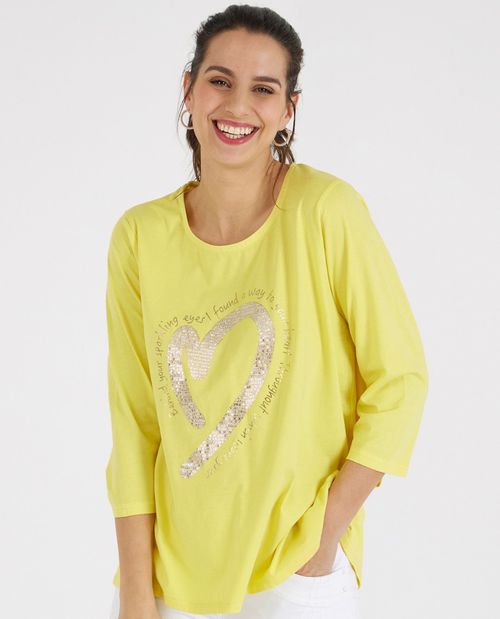 Shirt mit Pailletten-Herz