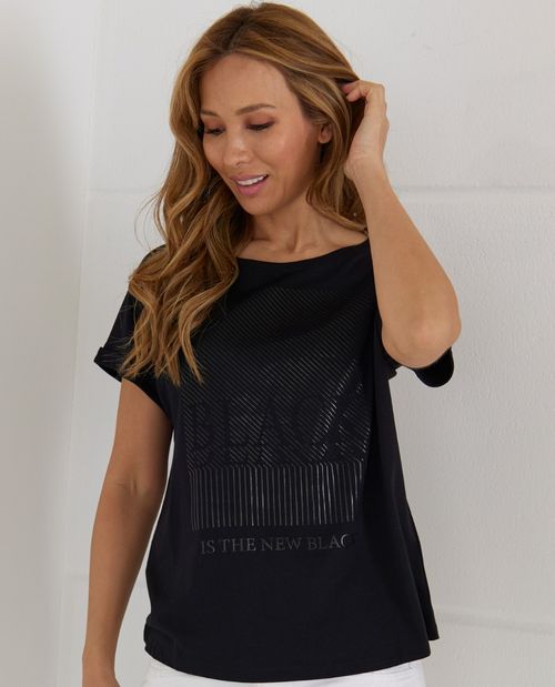 T-Shirt in Schwarz aus...