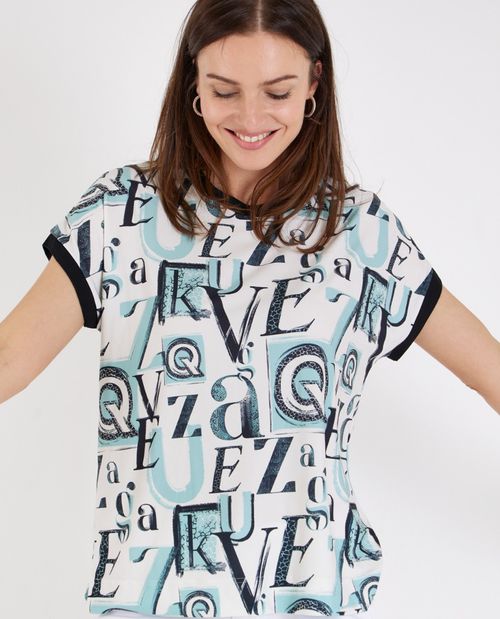 T-Shirt in Mint mit...