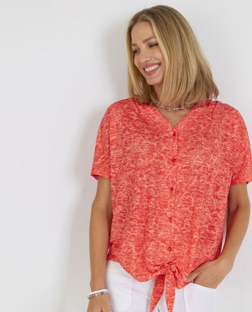 T-Shirt in Orange mit...