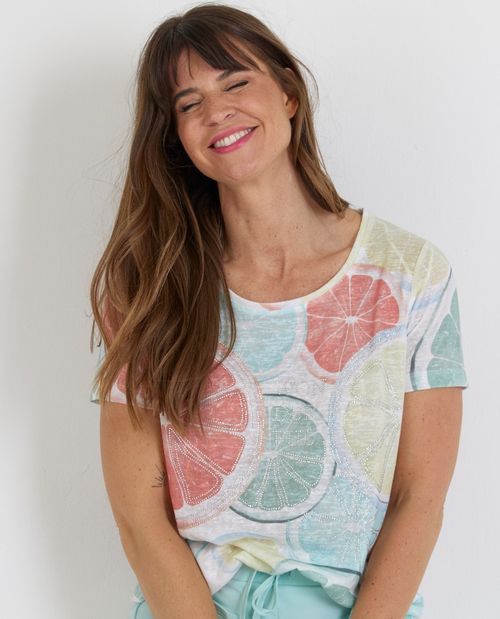 T-Shirt in Mint mit...